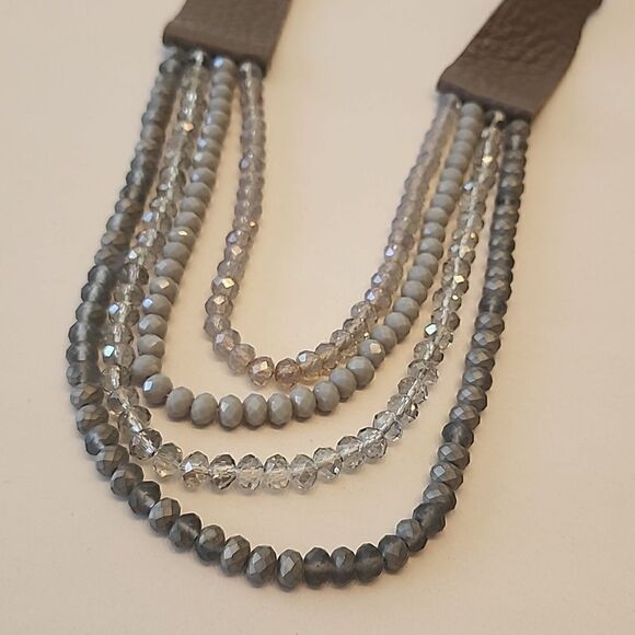 No Brand Jewelry - Faux Leather Bead Multilayer Necklace